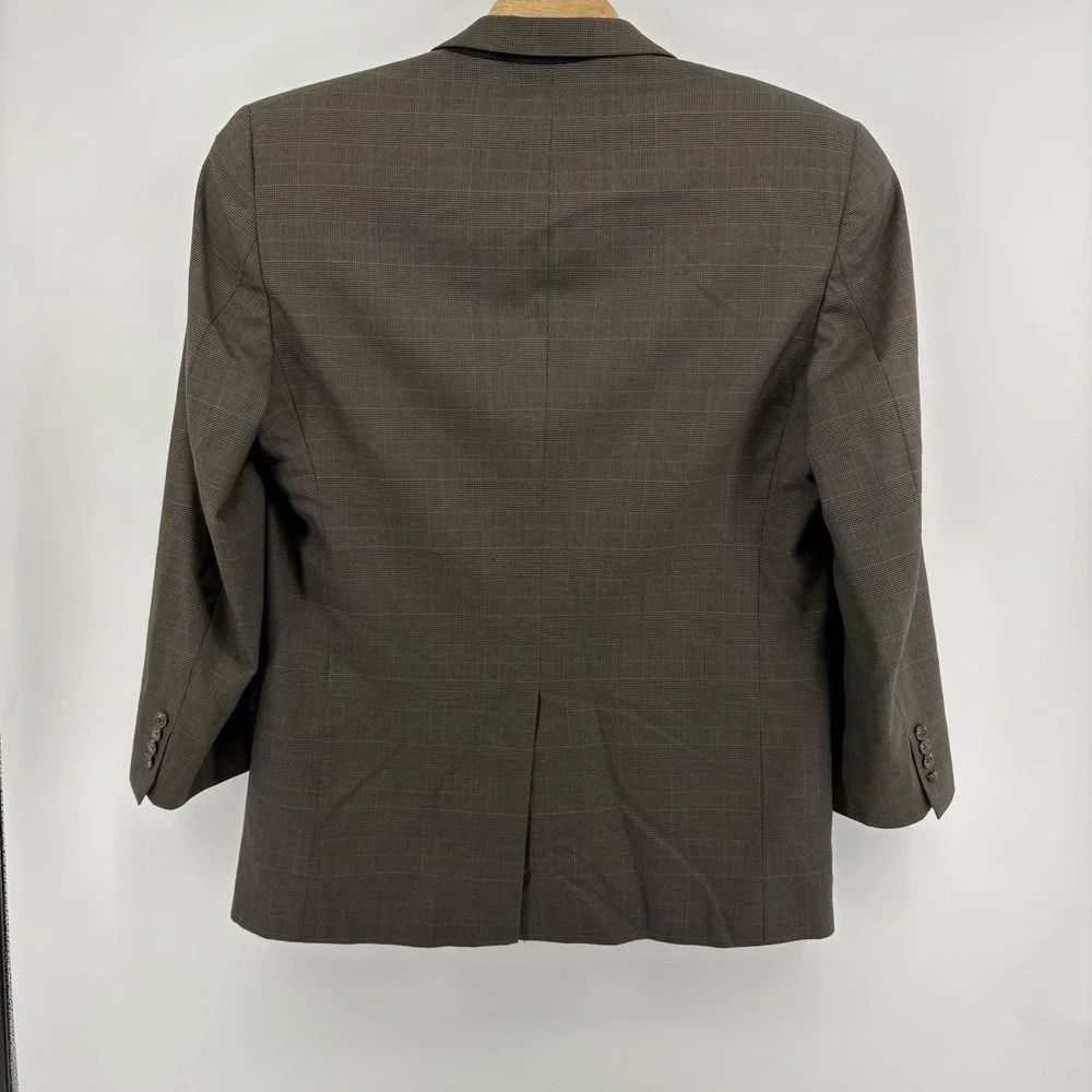 Brooks Brothers Explorer‎ Regent Fit Sport Coat Blazer 46L Mens Brown Check Wool